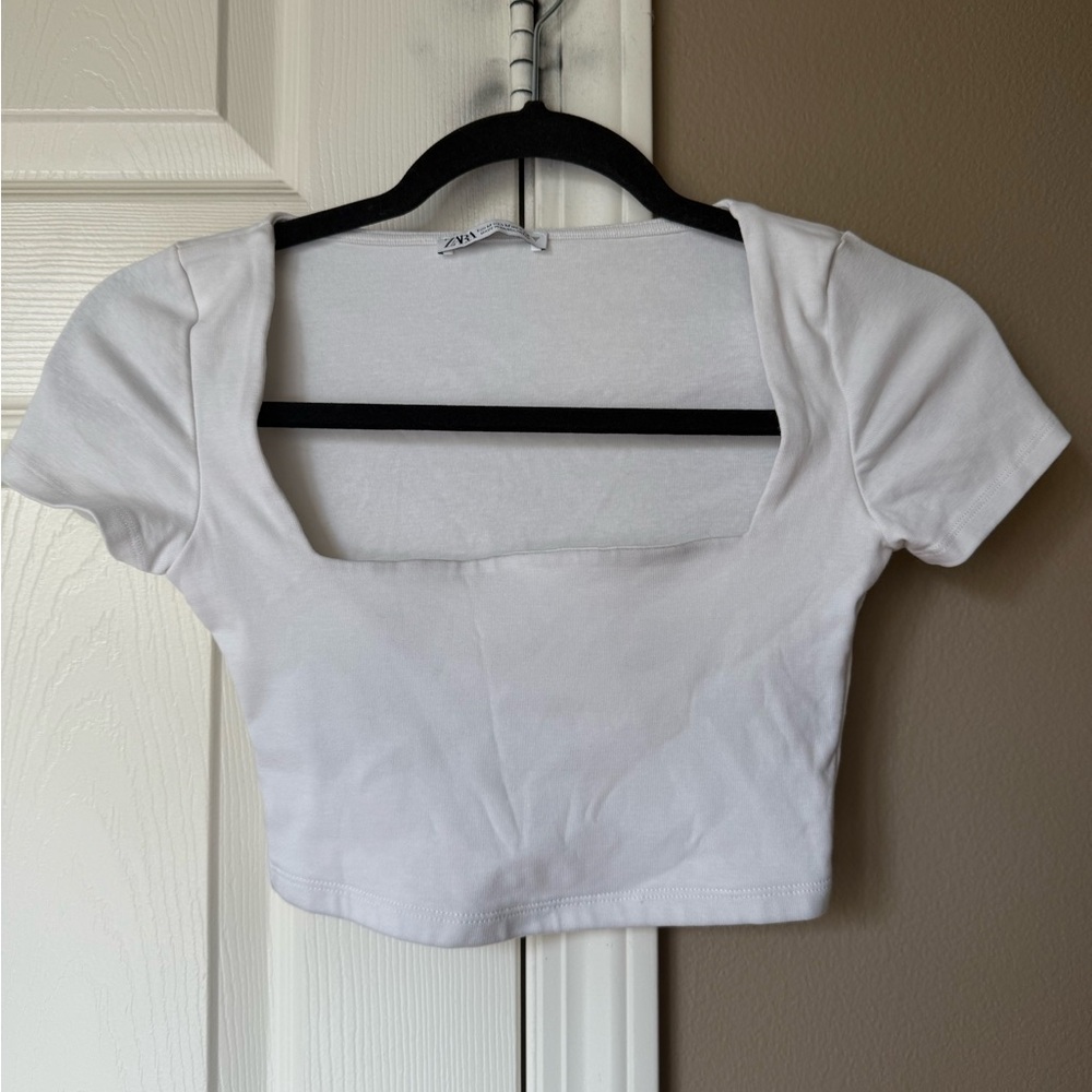 Zara White Crop Top